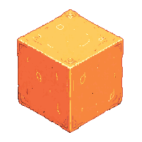 cube block wool orange dyed soft fabric