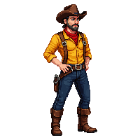 Cowboy Western — free pixel art sprite from Character Set