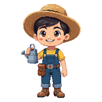 Farmer Cozy — free pixel art sprite from the Character Set collection, transparent PNG