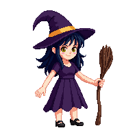 Witch With Hat — free pixel art sprite from the Character Set collection, transparent PNG