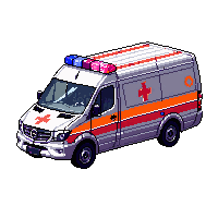 cyberpunk ambulance neon cross hover emergency