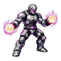 cyberpunk augmented boxer chrome fists glowing