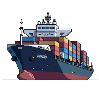 cyberpunk cargo hauler massive container ship