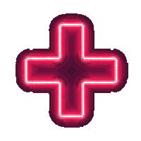cyberpunk cyber clinic red cross neon sign