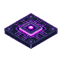 cyberpunk data chip small circuit glowing