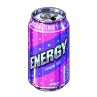 cyberpunk energy drink can neon label boost