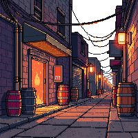 cyberpunk fire barrel homeless warming alley