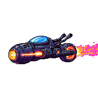 cyberpunk hover bike neon trail glowing fast