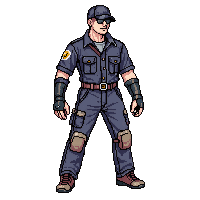 cyberpunk mechanic grease jumpsuit wrench cyber