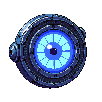 cyberpunk mechanical eye implant iris glowing