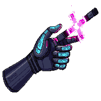 cyberpunk medic neon cross augmented hands