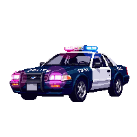 cyberpunk police cruiser sirens holographic
