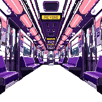 Cyberpunk Subway Train Neon Interior Sleek — free pixel art sprite from the Cyberpunk collection, transparent PNG