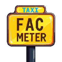 Cyberpunk Taxi Yellow Holographic Meter Sign — free pixel art sprite from the Cyberpunk collection, transparent PNG