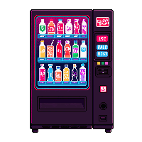 Cyberpunk Vending Machine Drinks Neon Glow — free pixel art sprite from the Cyberpunk collection, transparent PNG