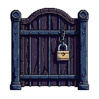 Dungeon Barred Gate Iron Locked Chain Padlock — free pixel art sprite from Dungeon Crawler