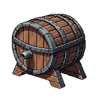 Dungeon Barrel Wooden Storage Hidden Items — free pixel art sprite from Dungeon Crawler