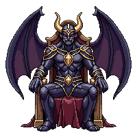 Dungeon Boss Demon Lord Wings Horns Throne — free pixel art sprite from Dungeon Crawler