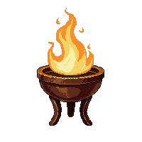 Dungeon Brazier Iron Fire Bowl Standing Warm — free pixel art sprite from Dungeon Crawler