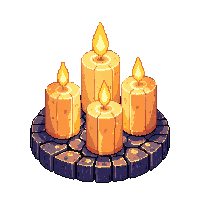 Dungeon Candle Cluster Group Three Wax Lit — free pixel art sprite from Dungeon Crawler
