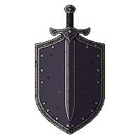 dungeon dark knight armored black sword shield