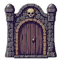 dungeon gate bone skull decorative dark evil