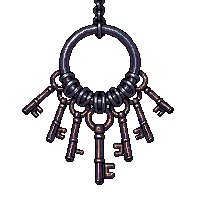 Dungeon Keyring Multiple Keys Iron Ring Chain — free pixel art sprite from the Dungeon Crawler collection, transparent PNG