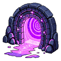 Dungeon Portal Swirling Purple Teleport Gateway — free pixel art sprite from the Dungeon Crawler collection, transparent PNG