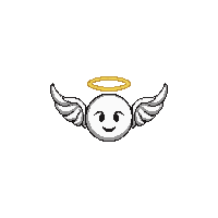 emoji face angel halo wings innocent white