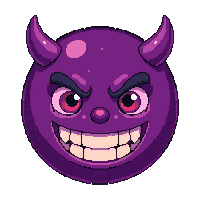 emoji face devil horns purple evil grinning