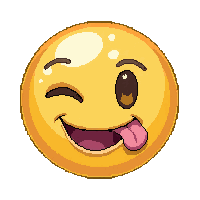 emoji face winking one eye closed tongue out