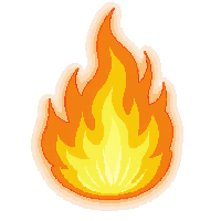 emoji fire flame orange hot burning trending