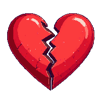 emoji heart broken cracked red split shattered