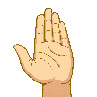 emoji raised hand stop palm open halt