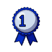 emoji ribbon medal first place blue award