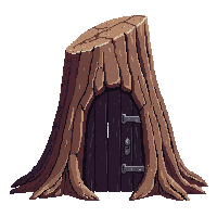 ancient oak hollow face doorway bark home