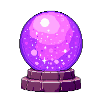 crystal ball stand glowing purple misty