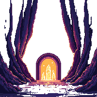 enchanted cave entrance glowing crystals mouth