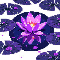 enchanted lily pad pond floating purple glow
