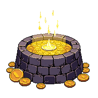 enchanted well stone wishing coins glow