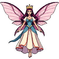fairy queen crown flower dress wings regal