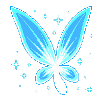 fairy small glowing wings sparkle trail blue