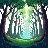 forest canopy dense leaves light filtering