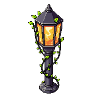 lantern post iron vine wrapped glowing warm