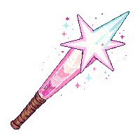 magic wand star tip sparkle crystal wood