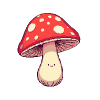 mushroom small red cap walking living
