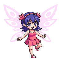 pixie mischievous pink glow dust tiny wings