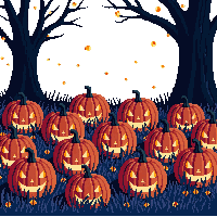 pumpkin patch enchanted glowing carved magical