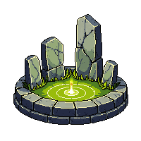 stone altar runes glowing moss ancient ritual