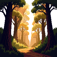 sun ray beam forest canopy golden warm light